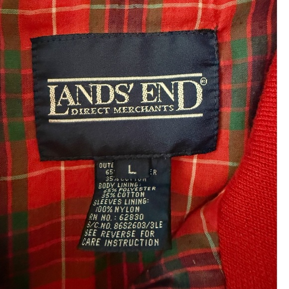 Vintage Lands’ End Red Barracuda Harrington Jacket Size Large - Picture 10 of 11